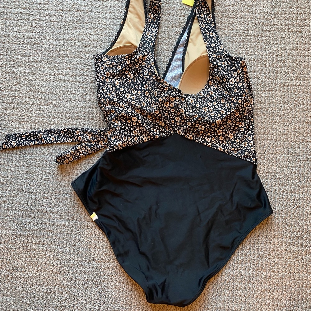 summersalt Black and White Floral One-Piece Swimsuit - Picture 3 of 4